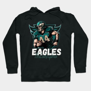 Philadelphia eagles football player graphic design cartoon style artwork Hoodie